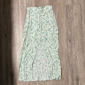 Floral Green Maxi Skirt